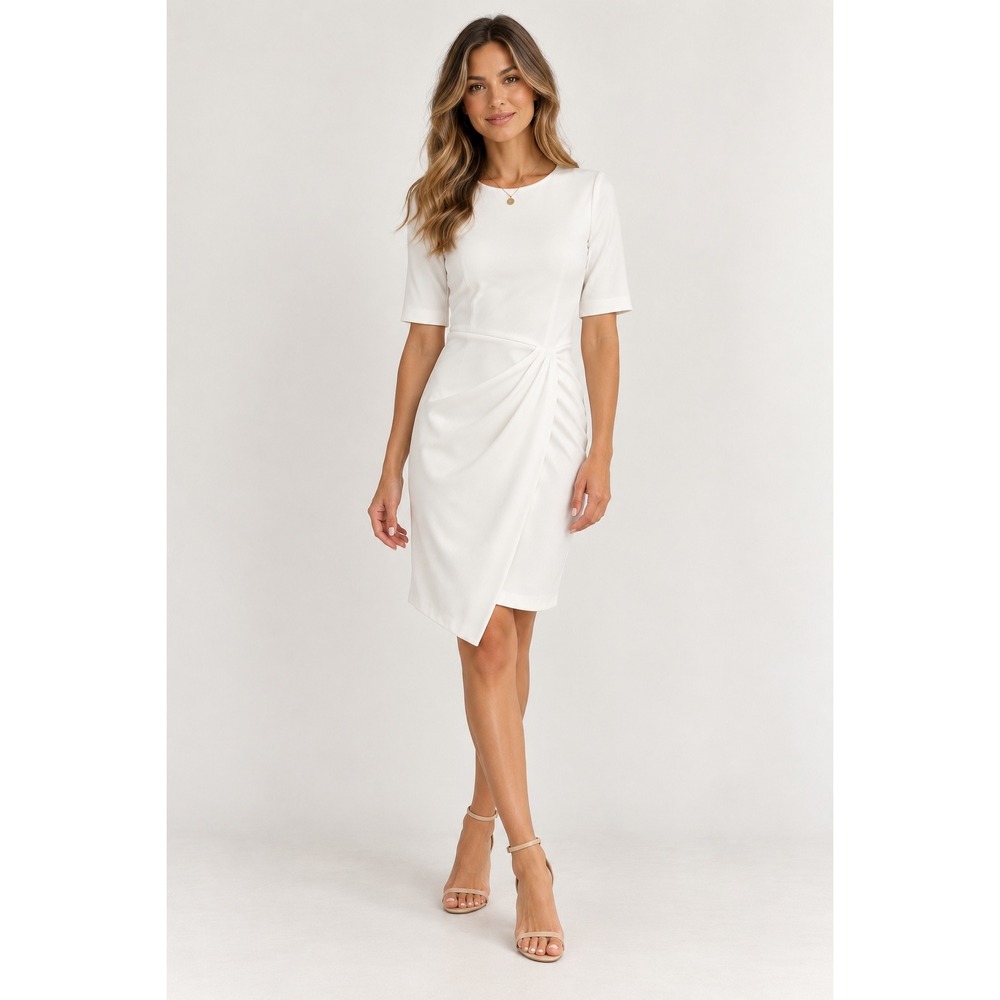 Lulus Ivory Tulip Sheath Dress Bridal Rehearsal Dinner Wedding Size M
